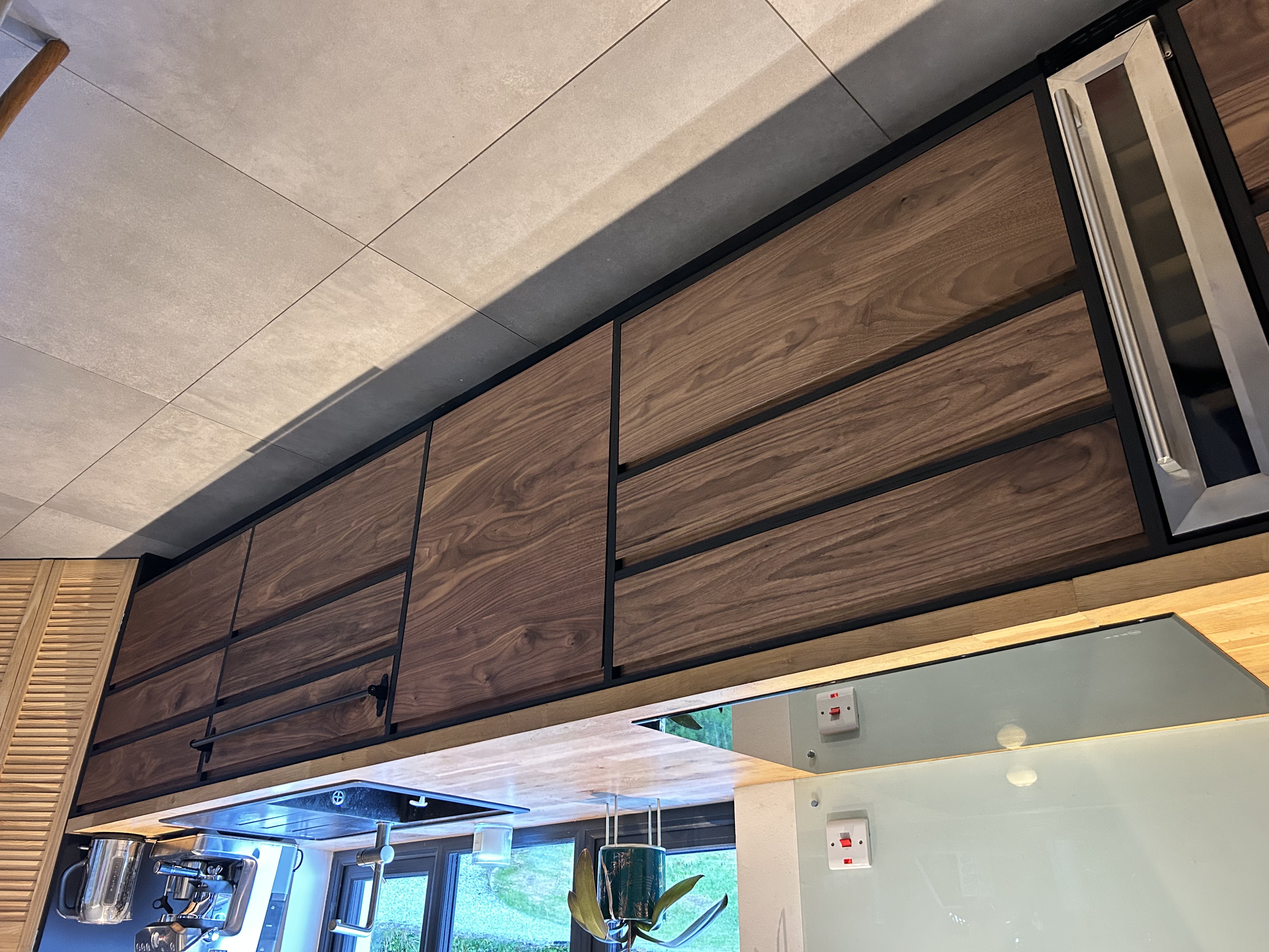 Custom walnut kitchen cabinet doors