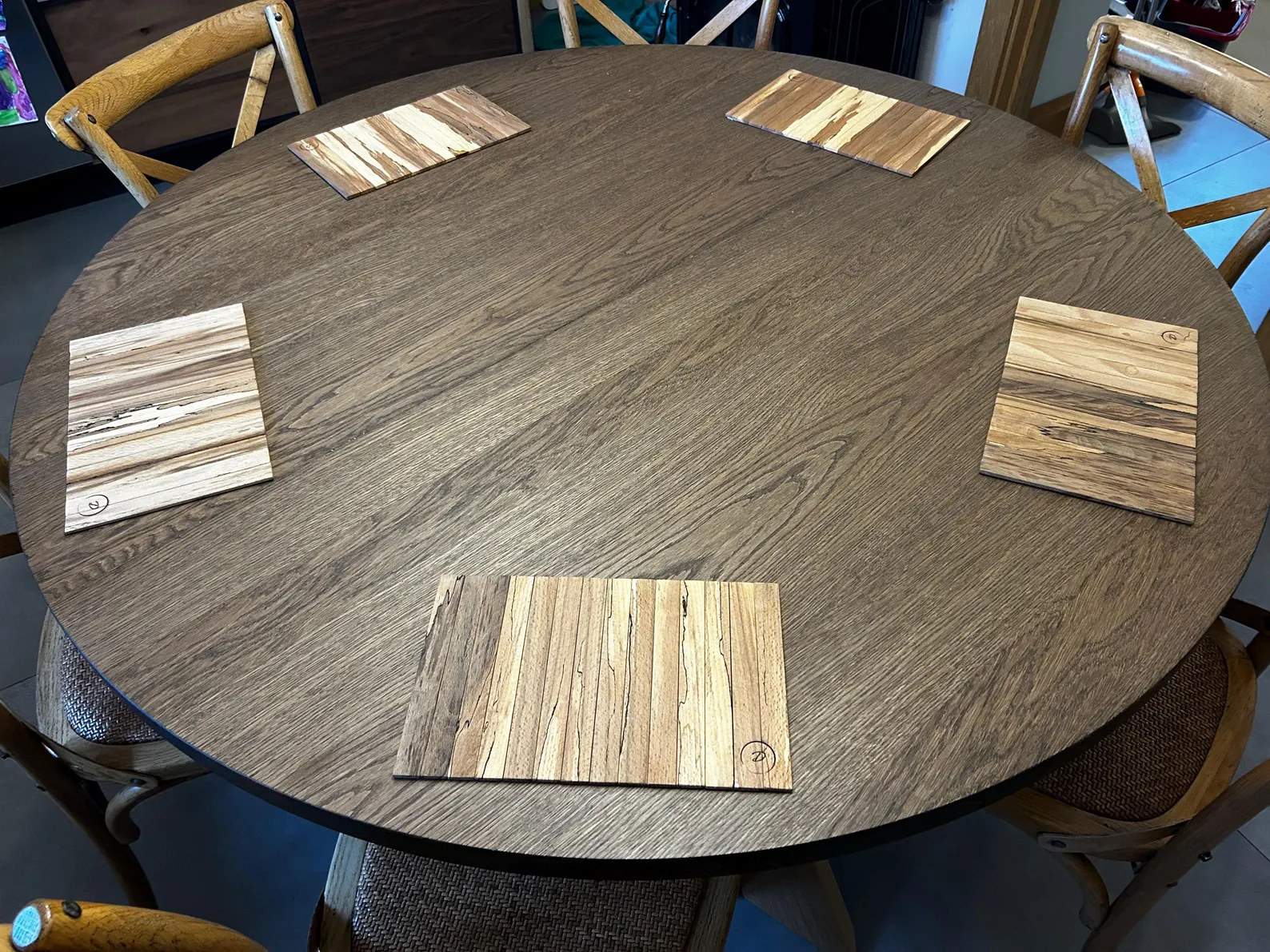 Spalted Beech Armrest Tray & Roll-Up Sofa Table (Design 2)