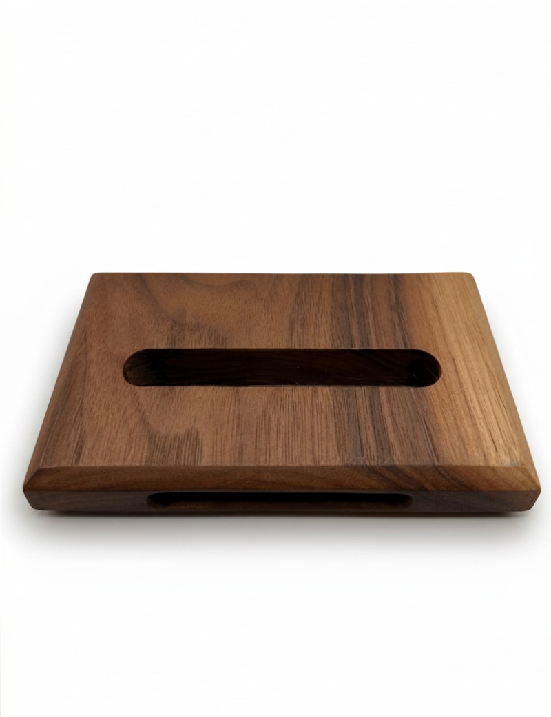 Artisan Walnut Phone Stand with Natural Sound Amplifier